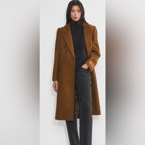 Aritzia Babaton Brown Trench Coat with Classic Tailored Design